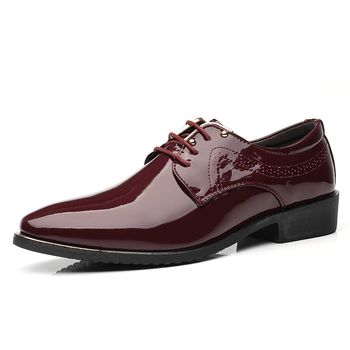 Férfi bőrcipők - Mikroszálas felsőrész, bőr talp, hegyes orr, alacsony felső rész, lélegző