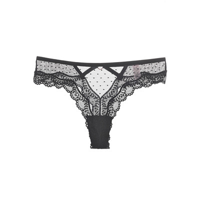 Ženske mrežaste tangice s čipkom i izrezom – prozračne, brzo se suše, srednji struk, pamuk podstava 30–50%