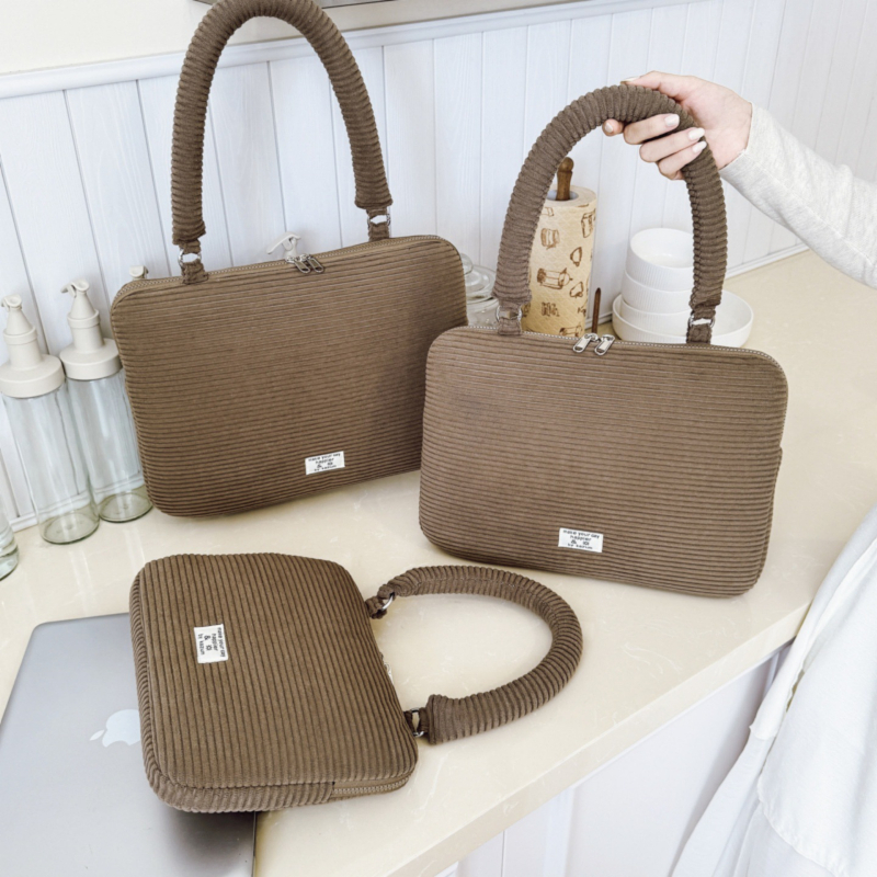 Linluo 14-inčna Corduroy torba za laptop - prozračna, gradski stil, žena