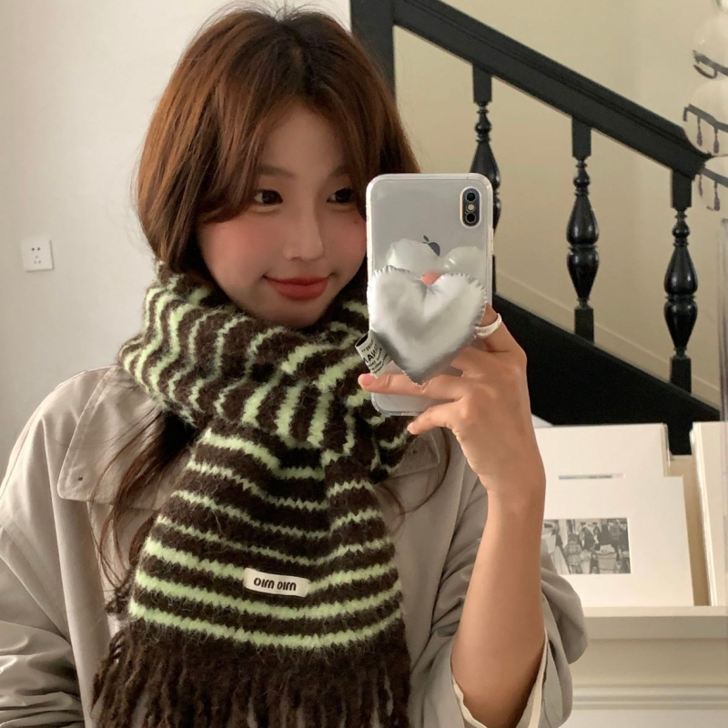 Женски плетен шал от вълна, корейски стил, зима, поддържа топлината