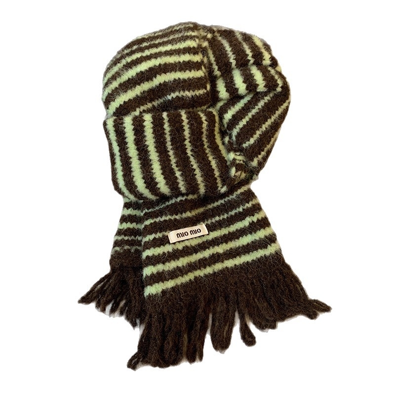 Женски плетен шал от вълна, корейски стил, зима, поддържа топлината