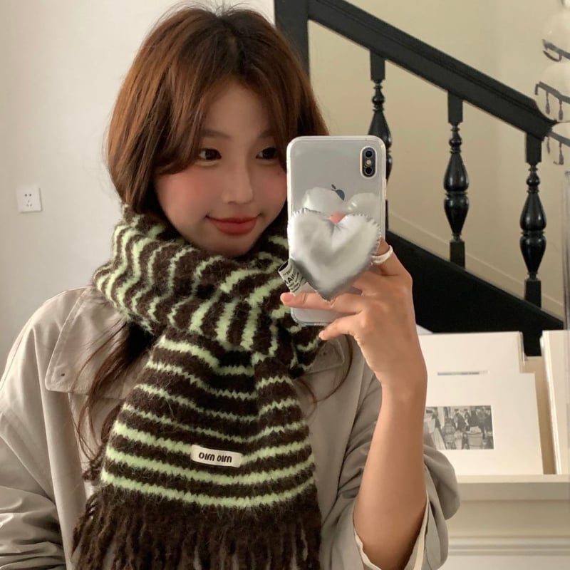 Женски плетен шал от вълна, корейски стил, зима, поддържа топлината