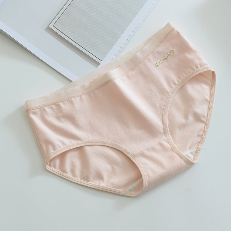 Női középmagasságú pamut alsónemű, antibakteriális, lélegző, mintázat betűkkel és számokkal