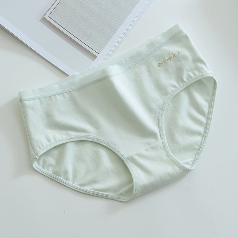 Női középmagasságú pamut alsónemű, antibakteriális, lélegző, mintázat betűkkel és számokkal