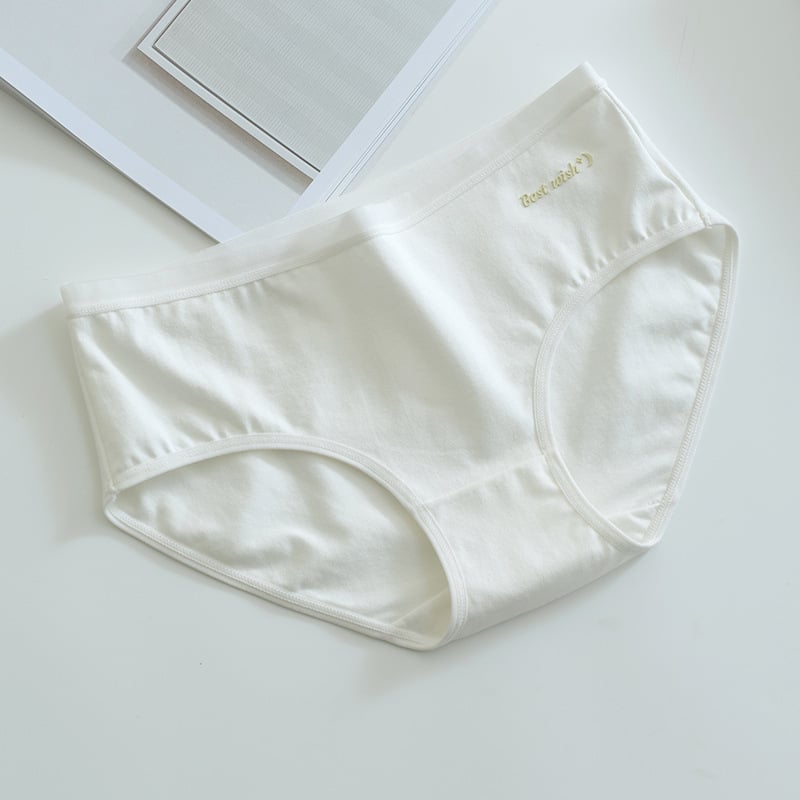 Női középmagasságú pamut alsónemű, antibakteriális, lélegző, mintázat betűkkel és számokkal