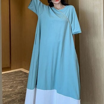 Дълга рокля с патчворк, TR плат, PVC ≤30%, Полиестер 30–50%