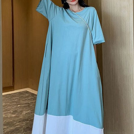 Дълга рокля с патчворк, TR плат, PVC ≤30%, Полиестер 30–50%