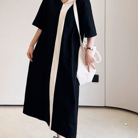 Дълга рокля с патчворк, TR плат, PVC ≤30%, Полиестер 30–50%