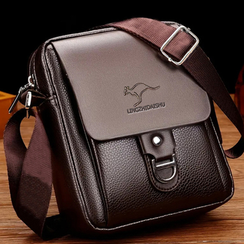 Muška torba preko ramena od PU kože, nylon podstava, Lingzhi Kangaroo, poslovni stil Elite