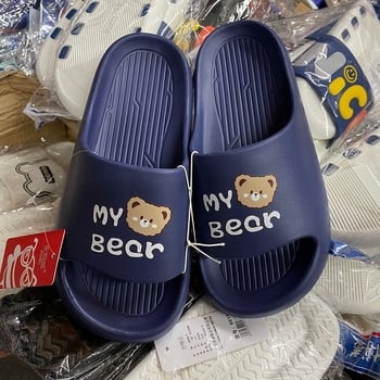 EVA könnyű férfi szandálok, lazító stílus, betűs nyomtatás és rajzfilmszerű dizájn, injektált talp, nyitott slip-on, nyár 2025