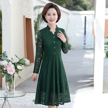 Csipkés ruha, karcsú szabás, középhosszú, tavasz 2024, 95% poliészter