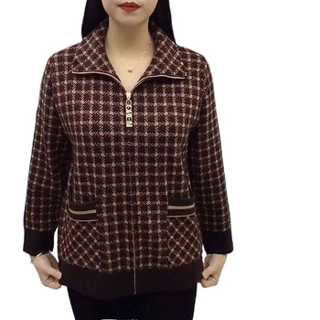 2025 téli női kabát zipzárral középkorú nőknek, kompozit anyag 95%+, városi utcai stílus