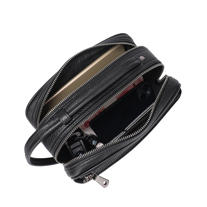 Muška clutch torba od prave kože, Street Trend stil, podstava od poliestera i pamuka, za poslovna putovanja