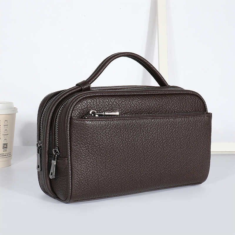 Muška clutch torba od prave kože, Street Trend stil, podstava od poliestera i pamuka, za poslovna putovanja