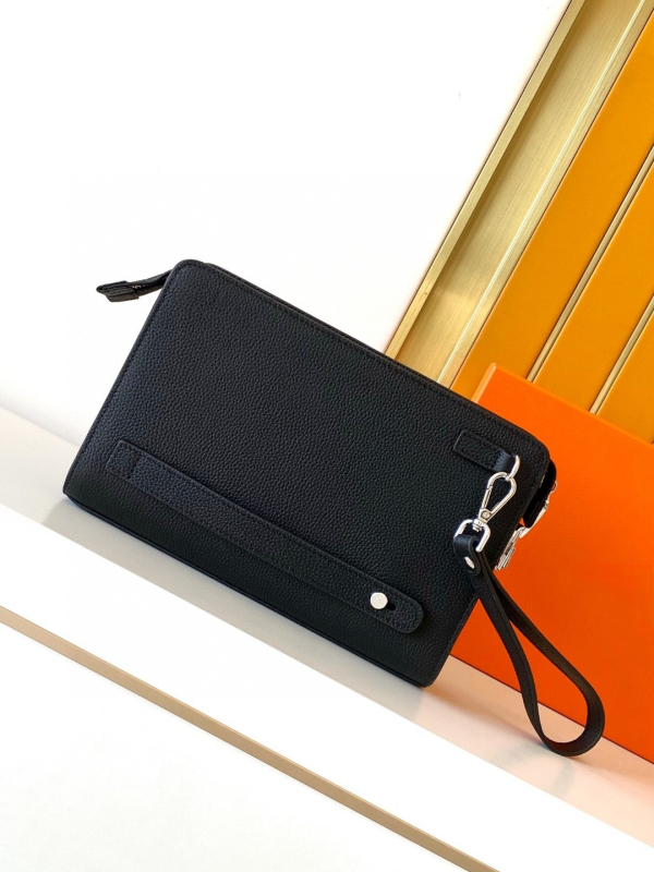 Muška clutch torba od prave kože i prvog sloja teleće kože (Otporna na habanje; Podstava od teleće kože; Poslovna putovanja)