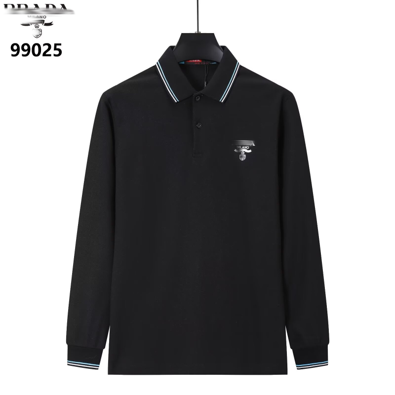 Pamut polo felső férfiaknak, szűk szabás, hosszú ujjú, hímzett részlet, légáteresztő anyag