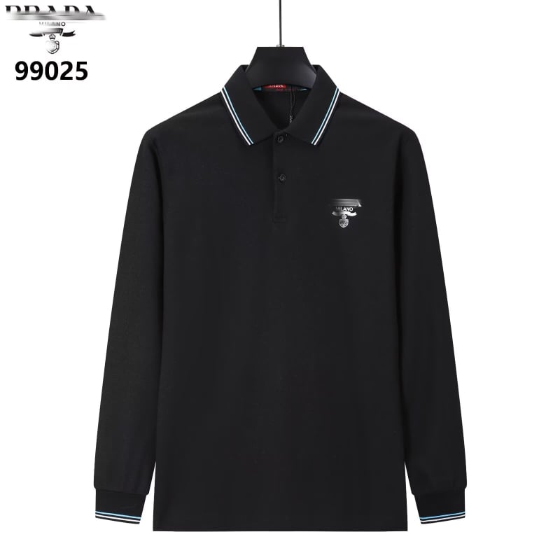 Pamut polo felső férfiaknak, szűk szabás, hosszú ujjú, hímzett részlet, légáteresztő anyag