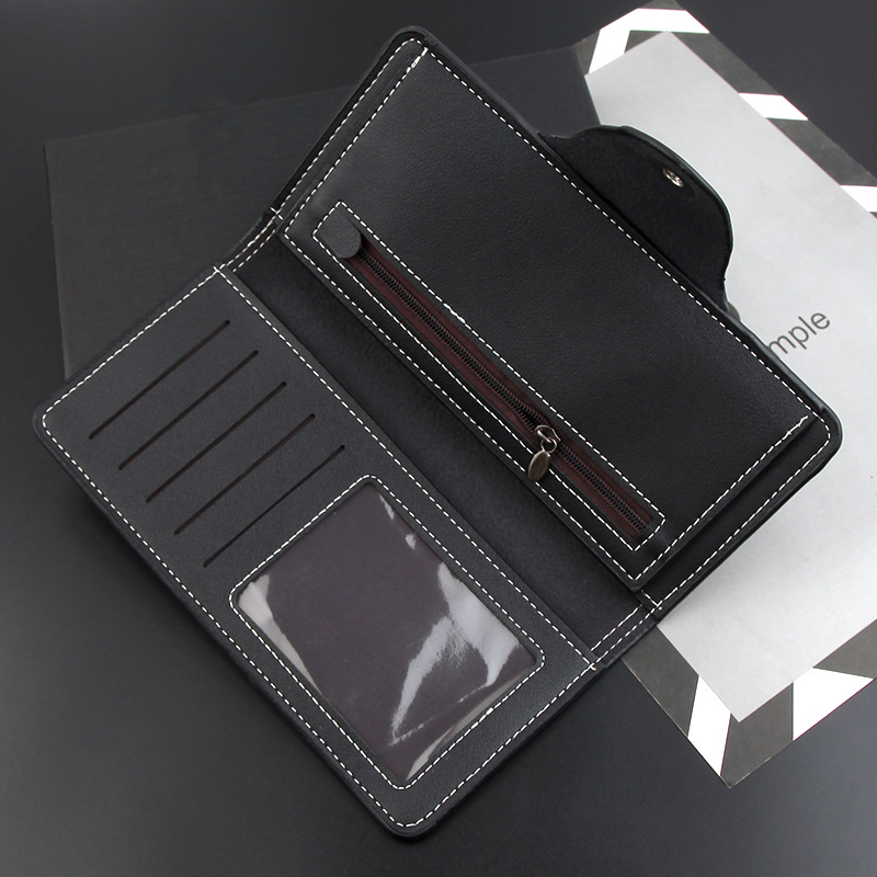 Ανδρικό πορτοφόλι με μαγνητικό κλείσιμο, PU δέρμα, κάθετη τετράγωνη μορφή, επαγγελματικό στυλ, κλιπ για χαρτονομίσματα και πολλές θήκες καρτών.