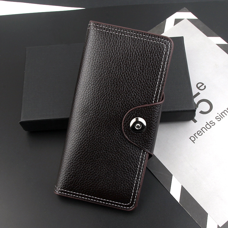 Ανδρικό πορτοφόλι με μαγνητικό κλείσιμο, PU δέρμα, κάθετη τετράγωνη μορφή, επαγγελματικό στυλ, κλιπ για χαρτονομίσματα και πολλές θήκες καρτών.
