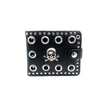 Muški novčanik Skull Punk, PU materijal, anti-krađa, jednostavan uzorak, proljeće 2024