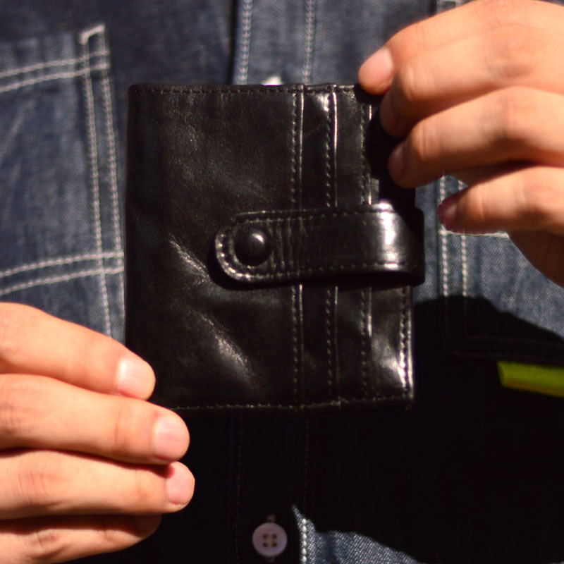 Ανδρικό πορτοφόλι από γνήσιο δέρμα, πρώτη στρώση βοοειδούς δέρματος, επένδυση βοοειδούς δέρματος, κυκλοφόρησε το χειμώνα 2024