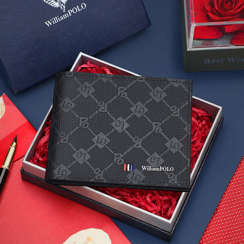 WILLIAMPOLO muški tanki novčanik - PVC materijal, protiv krađe, kožna podstava, poslovni stil