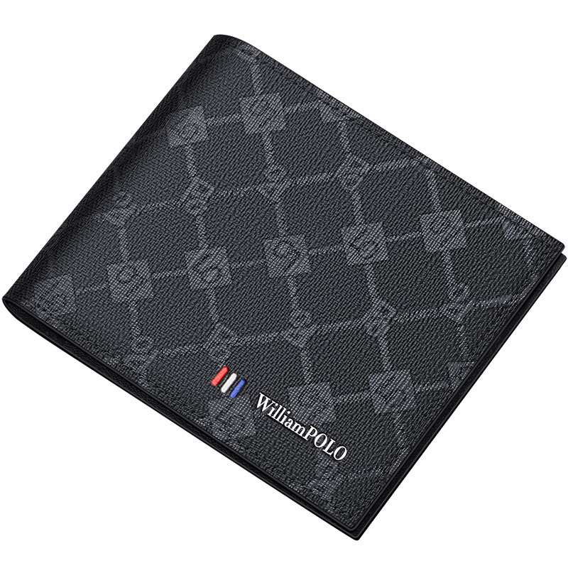 WILLIAMPOLO muški tanki novčanik - PVC materijal, protiv krađe, kožna podstava, poslovni stil