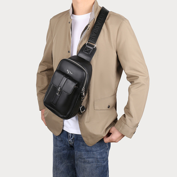 Muška torba za prsa, gradski stil, PU materijal, vodootporna, izuzetno lagana, otporna na habanje, podstava od poliestera (PU; vodootporna; izuzetno lagana; otporna na habanje; podstava od poliestera)