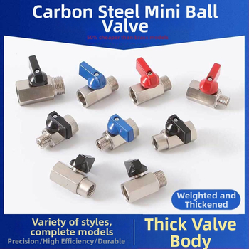 Guľový ventil z karbónovej ocele, šesťuholný spoj, ručné ovládanie, pevná konštrukcia, pre vodu