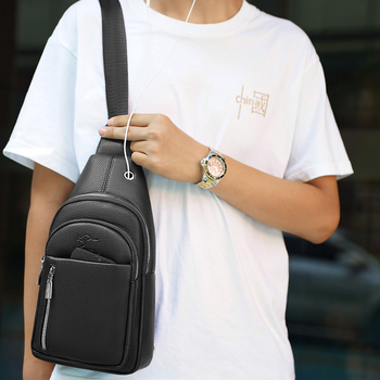 Muška PU kožna crossbody torba s više džepova - otporna na habanje, vodootporna, prozračna, ultra lagana, velika zapremina za svakodnevnu upotrebu