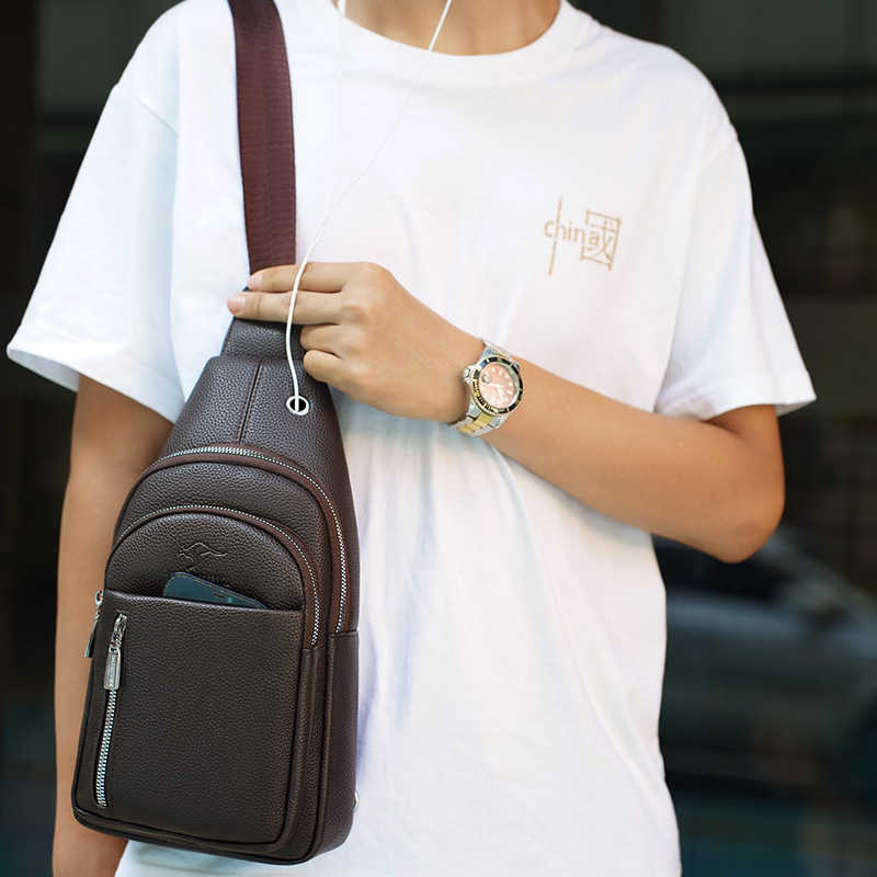 Muška PU kožna crossbody torba s više džepova - otporna na habanje, vodootporna, prozračna, ultra lagana, velika zapremina za svakodnevnu upotrebu