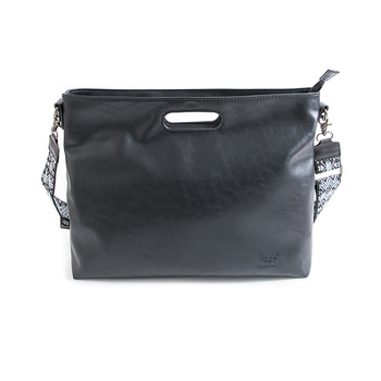 Muška PU crossbody torba, ulični stil, jednobojni uzorak, podstava od poliestera, kompatibilna s 14-inčnim prijenosnim računalom