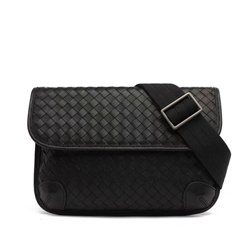 Muška crossbody torba od prave kože, gornji sloj teleće kože, ručno pletena, ulični stil
