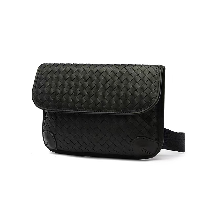 Muška crossbody torba od prave kože, gornji sloj teleće kože, ručno pletena, ulični stil