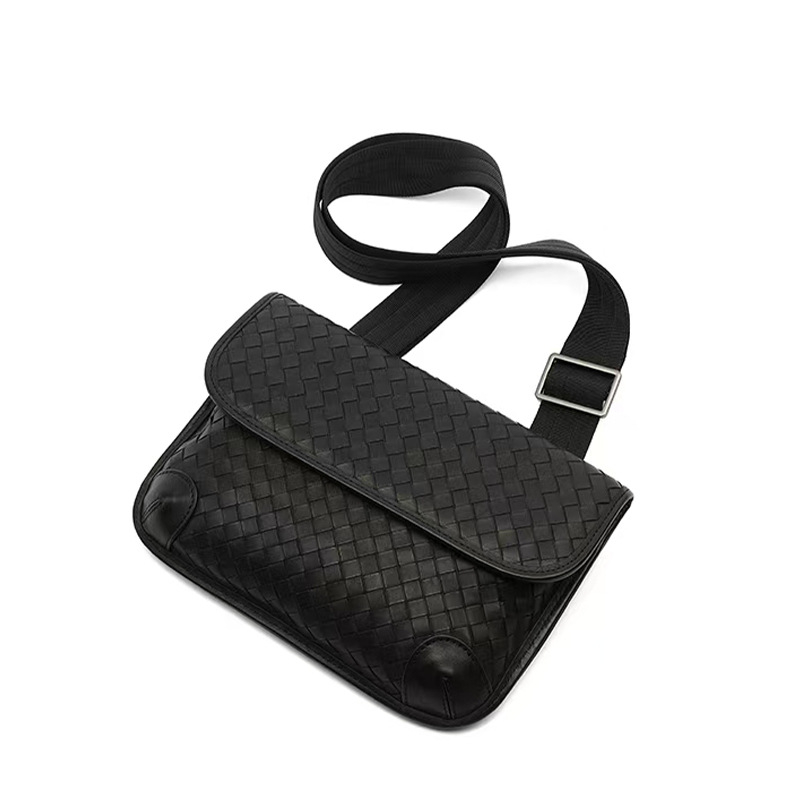 Muška crossbody torba od prave kože, gornji sloj teleće kože, ručno pletena, ulični stil