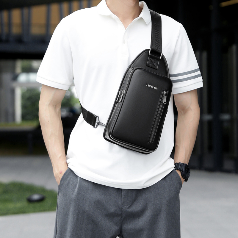 Muška crossbody torba, gradski stil, PU koža, vodootporna, velika zapremina, svakodnevna upotreba