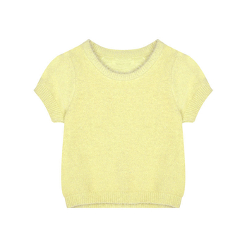Slim-fit pleteni pulover s imitacijom mink, Cool Silk tkanina, 3/4 rukavi, U oblik izreza