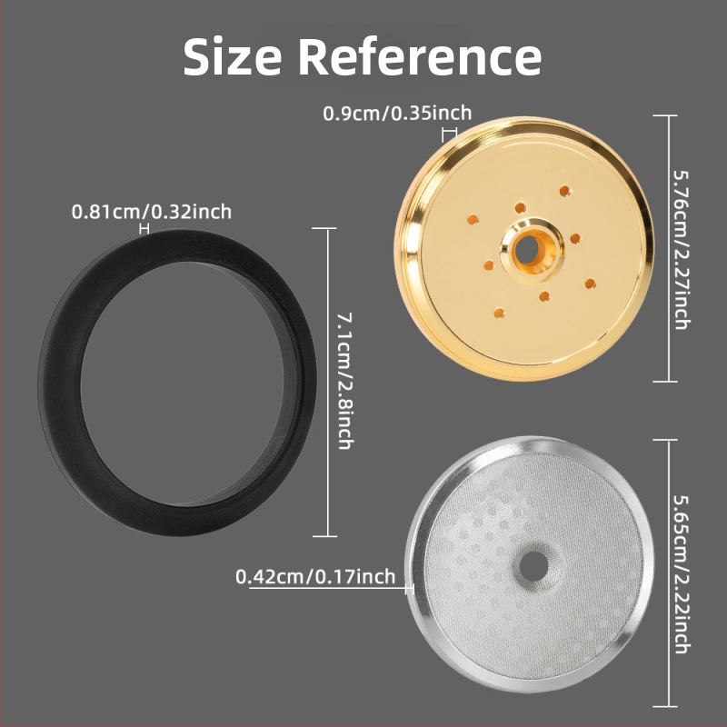 Kávovarová hlava s rozdeľovačom vody, mriežkou rozdelenia vody a tesniacim krúžkom, z nehrdzavejúcej ocele a silikónu, kompatibilný s Nuova Appia