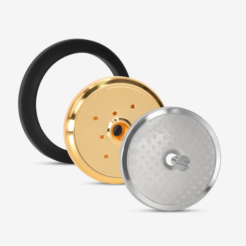 Глава за варене на кафе с водоразпределител, мрежа за разпределение на водата и уплътнение, от неръждаема стомана и силикон, съвместима с Nuova Appia