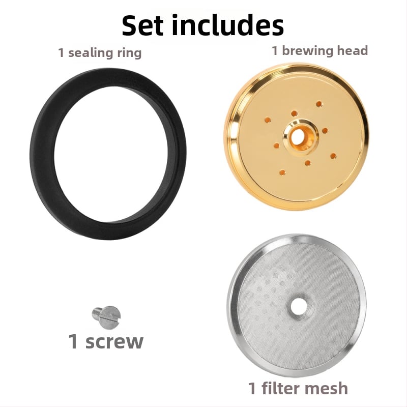 Глава за варене на кафе с водоразпределител, мрежа за разпределение на водата и уплътнение, от неръждаема стомана и силикон, съвместима с Nuova Appia