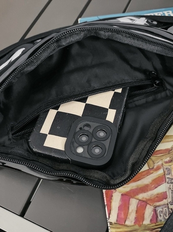 Crossbody torba za prsa – Najlon, uzorak s slovima, protukrađa, podstava od poliestera, za casual putovanja
