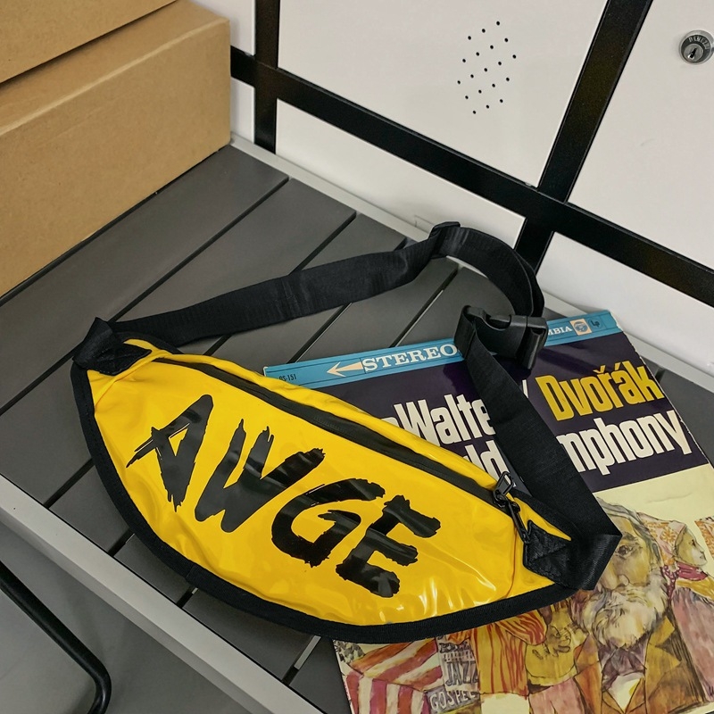 Crossbody torba za prsa – Najlon, uzorak s slovima, protukrađa, podstava od poliestera, za casual putovanja