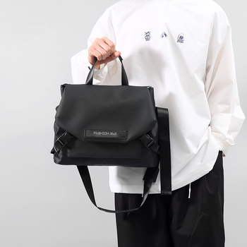 Muška crossbody torba - otporna na habanje, jednofarbni uzorak, podstava od poliestera, stil Business Elite za svakodnevnu upotrebu