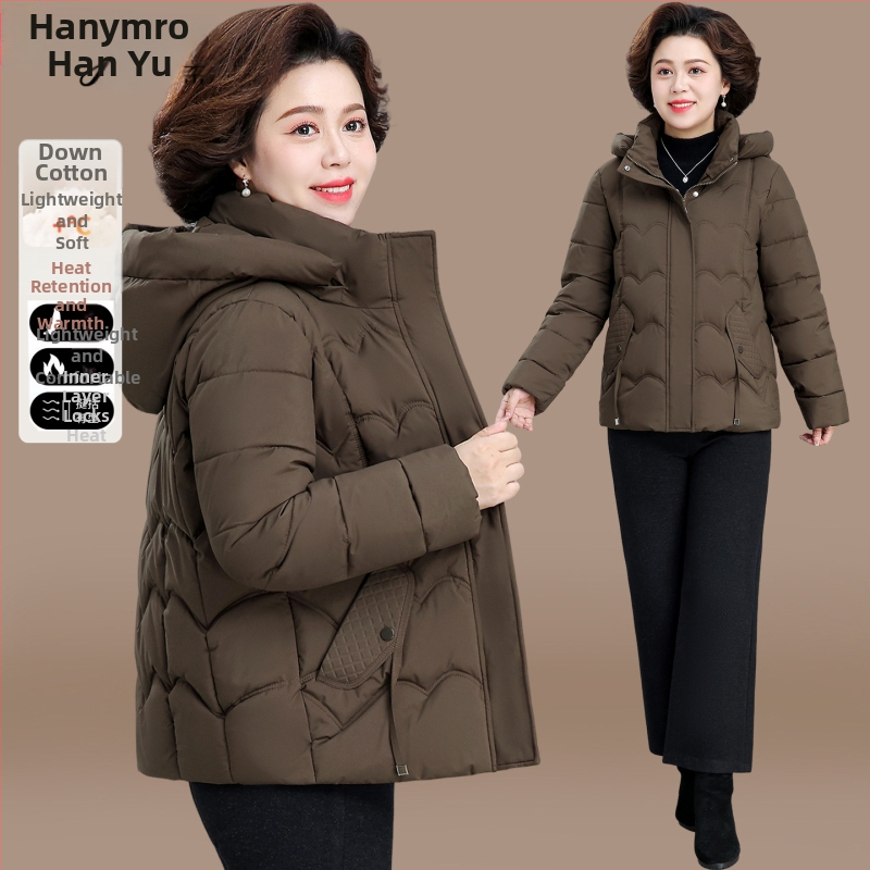 Ženská zimná bunda s výplňou zo silk-pamukového materiálu, vonkajší polyester, kapucňa, stredná dĺžka, zima 2025