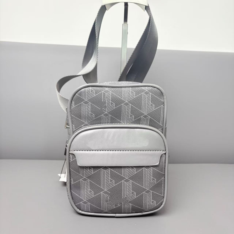 Muška crossbody torba - Street Trend stil, PU materijal, vodootporan, otporan na habanje, geometrijski uzorak