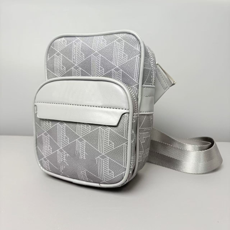 Muška crossbody torba - Street Trend stil, PU materijal, vodootporan, otporan na habanje, geometrijski uzorak