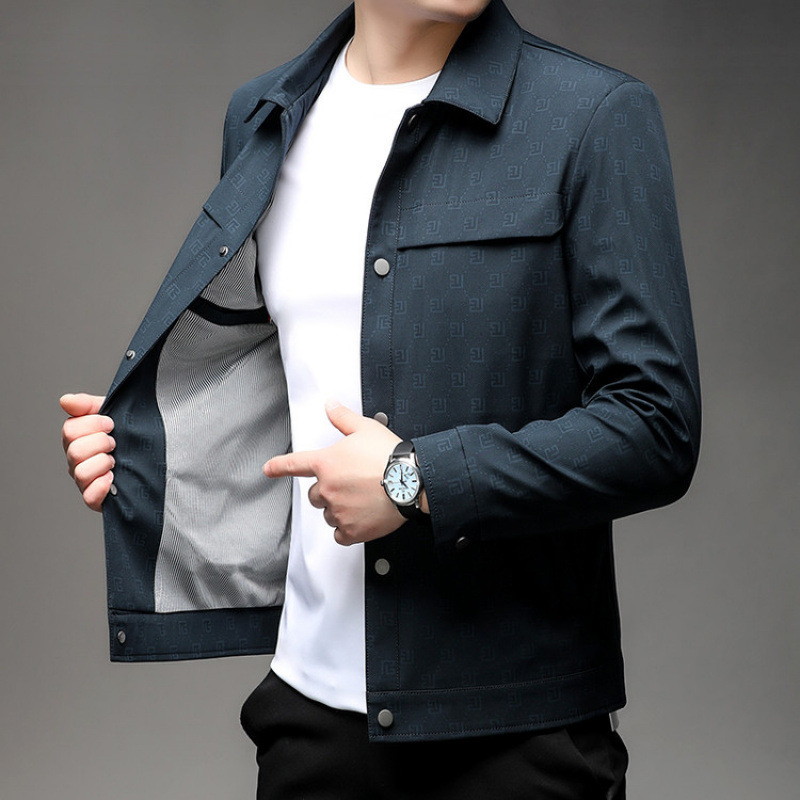 Beroni αντρικό μπουφάν σε εφαρμογή σλιμ-φιτ, παχύ υλικό, 100% πολυεστέρας με Λύκρα, για ενήλικους άνδρες, άνοιξη 2025