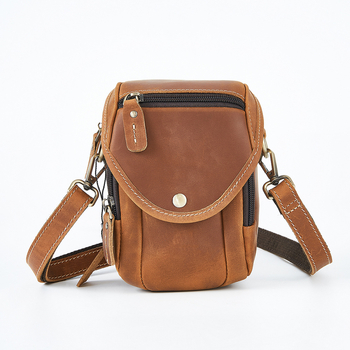 Geantă fanny pentru bărbați Yue Long — piele naturală, strat superior de piele de vițel, rezistentă la uzură, unicoloră, geantă crossbody