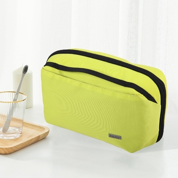 Putna torbica za toaletne potrepštine s odjeljkom za suho i mokro, unisex, poliester, gradski minimalistički stil, kapacitet ispod 20 L, za putovanja u slobodno vrijeme