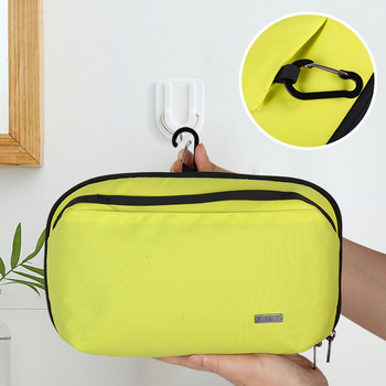 Putna torbica za toaletne potrepštine s odjeljkom za suho i mokro, unisex, poliester, gradski minimalistički stil, kapacitet ispod 20 L, za putovanja u slobodno vrijeme